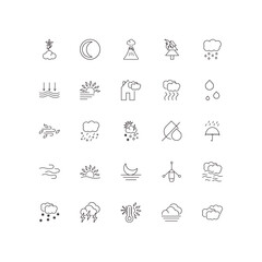 Fototapeta premium fully editable outline icon collection from weather concept. thin line icons set such as spring, first quarter, autumn, foggy, altostratus,