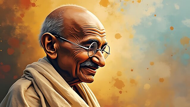 Mahatma gandi realistic water color image
