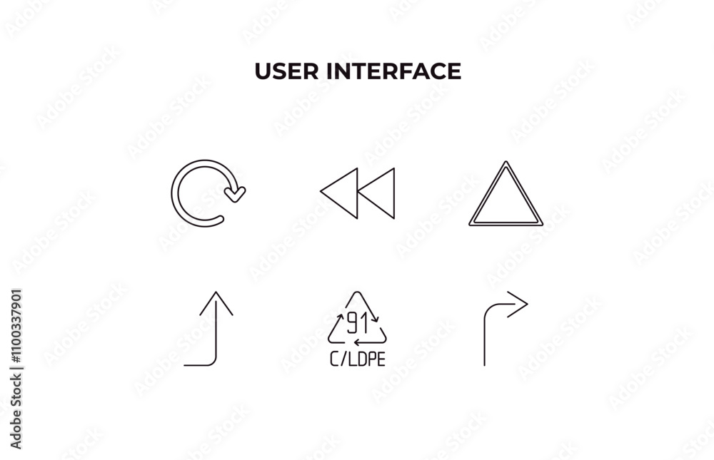 Poster fully editable outline icon collection from user interface concept. thin line icons set such as redo