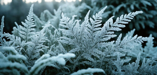 Fern in frost, background