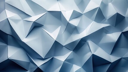 Abstract 3D Geometric Shapes in Blue Tones and Shadows