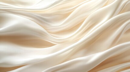 Fototapeta premium Elegant White Satin Fabric Flowing in Soft Waves and Textures