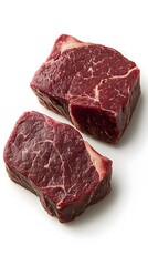 Food, Roast Beef, on White Background, Photo Realistic, Wallpaper, Cover and Screen for Smartphone, PC, Laptop, 9:16 and 16:9 Format