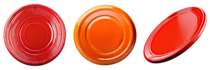 Frisbee isolated on transparent background, Set of