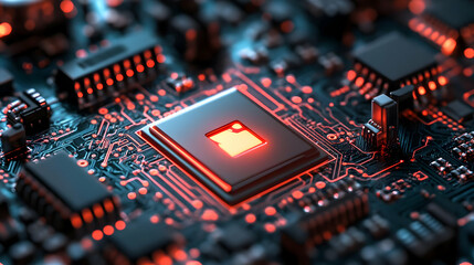 Obraz premium Glowing CPU 3D Illustration