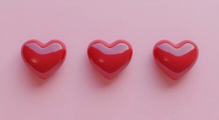 Obraz premium Valentine's Day Cover. Bright vertical card with shiny red glass hearts. Love and passion. The concept of romance. Artificial intelligence.