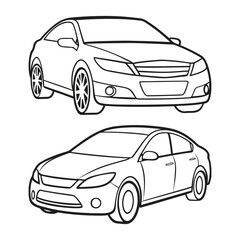 Car outline set vector illustration