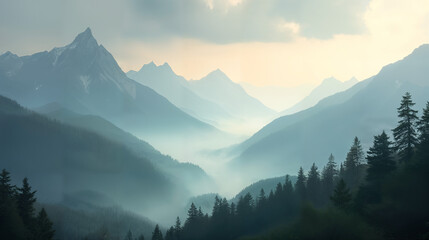 Obraz premium Illustrative Infographic in Widescreen Format Showcasing Majestic Grey Mountains and Their Geological Features