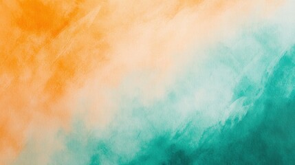 Fototapeta premium Soft orange and teal bokeh with watercolor texture, bright glow and subtle softness, light and airy minimal design,