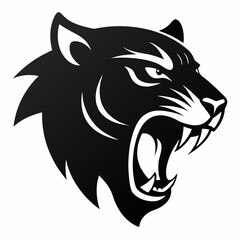 Obraz premium Angry tiger head logo silhouette vector art illustration