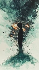 Fototapeta premium The Battlefield Within, Post Traumatic Stress Disorder PTSD