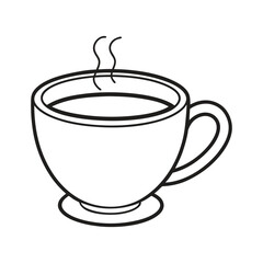 Coffee cup outline vector illustration