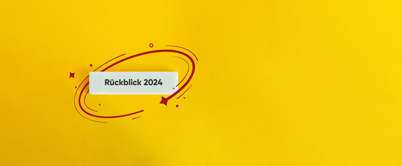 2024 Retrospective. Text on Block Letter Tile on Yellow Background. Minimal Aesthetic.