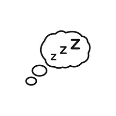 Zzz icon Isolated flat vector in outline