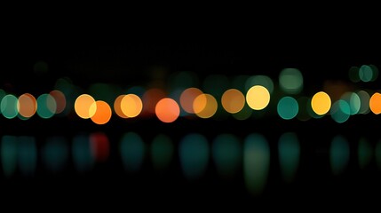 Abstract Colorful Bokeh Lights on Dark Background at Night