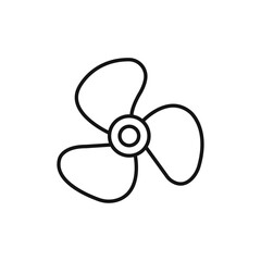 Boat screw icon Isolated flat vector in outline © Krupal