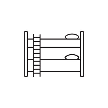recommend clip art: Bunk bed icon Isolated flat vector in outline