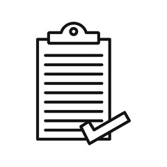 Obraz premium Clipboard check icon Isolated flat vector in outline