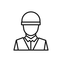Construction worker icon Isolated flat vector in outline