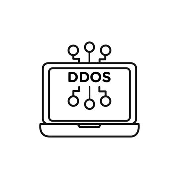 ddos attack laptop outline clip art preview