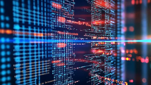 software developer and computer script abstract technological background in programming. 4K Video