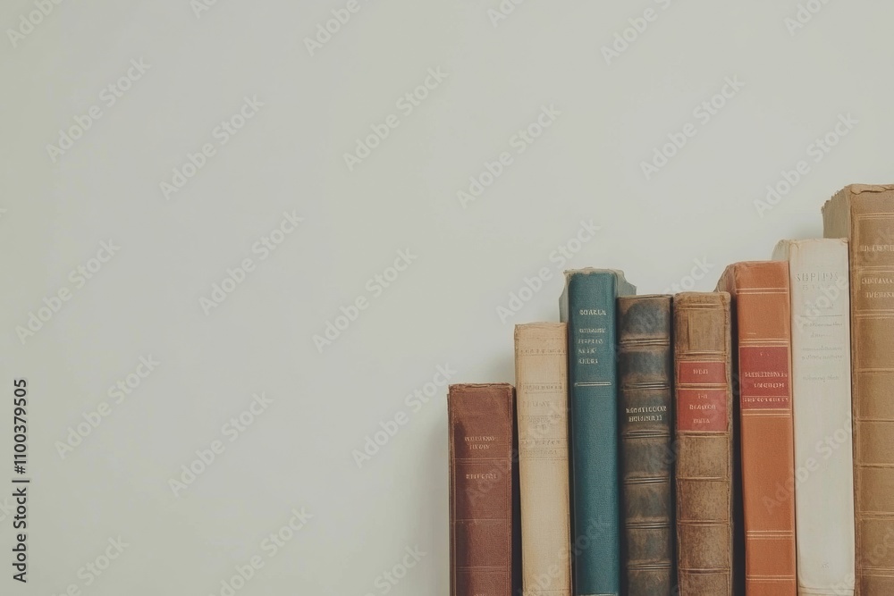Aufkleber various books from different genres are lined up against a plain white backdrop, showcasing their un