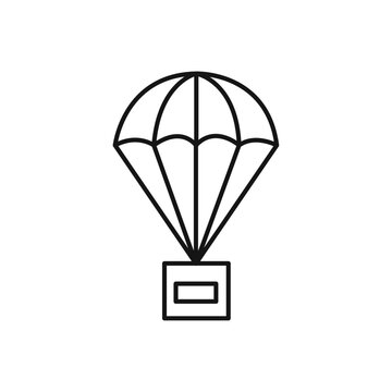 recommend clip art: Parachute icon Isolated flat vector in outline