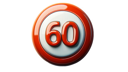 Fototapeta premium Flat Minimalistic Speed Limit Sign Icon with Clear Bold Numbers