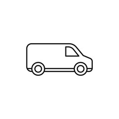 Van icon Isolated flat vector in outline