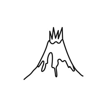 recommend clip art: Volcano eruption icon Isolated flat vector in outline