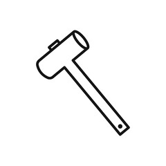 Wooden mallet icon Isolated flat vector in outline