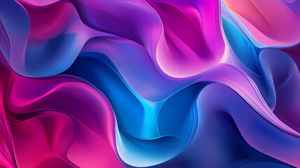 Obraz premium Crinkle cut pulse in blue pink and violet / a digital abstract fractal image with an optically challenging psychedelic design in blue, pink and violet,. Psychedelic. Illustration