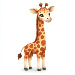Obraz premium watercolor giraffe isolated on white