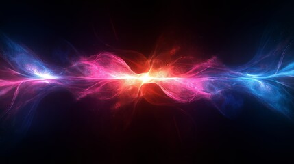 Abstract colorful energy flowing cosmic background with vibrant red, pink and blue colorsrepresenting power, movement and cosmic energy against a dark backdrop