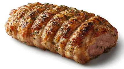 Food, Roasted Pork Leg, on White Background, Photo Realistic, Wallpaper, Cover and Screen for Smartphone, PC, Laptop, 9:16 and 16:9 Format