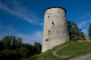 Russia Pskov city view on a cloudy summer day