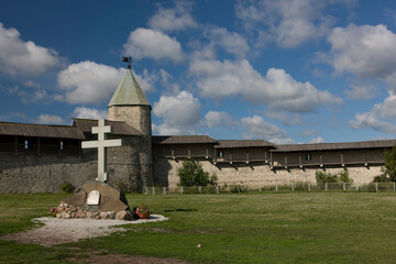 Russia Pskov Kremlin view on a cloudy summer day