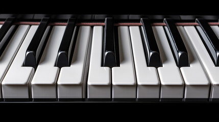 Fototapeta premium Piano keys detailed shot in black and white contrast