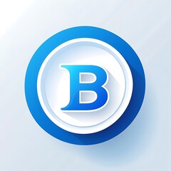 sleek dodgerblue letter B icon logo for UI UX button design
