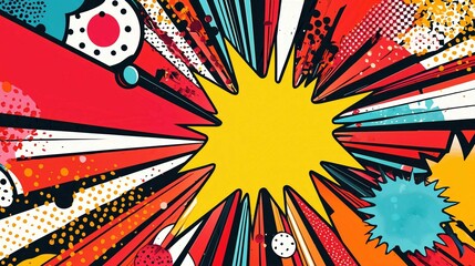 Fototapeta premium Vibrant Summer Sunburst Floral Pattern Vector Illustration Design