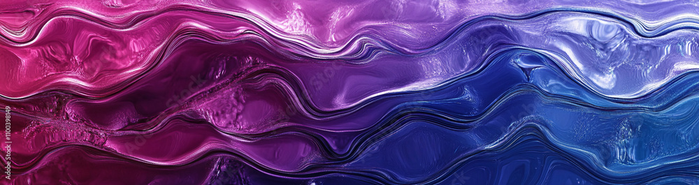 Poster Abstract waves of purple and blue blend elegantly across the canvas, creating a mesmerizing visual experience
