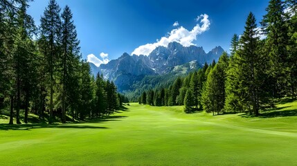 A calm green valley with sunlight streaming through the trees, capturing the essence of natural beauty,
