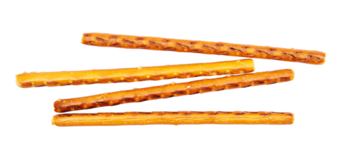 Salty cracker pretzel sticks isolated on white, clipping
