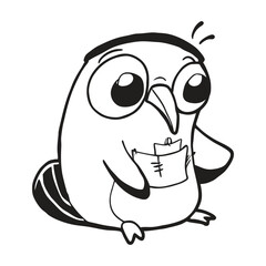 Fototapeta premium Funny and cute penguin doodle art