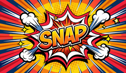 Fototapeta premium Comic book style explosion with 'Snap' text. 