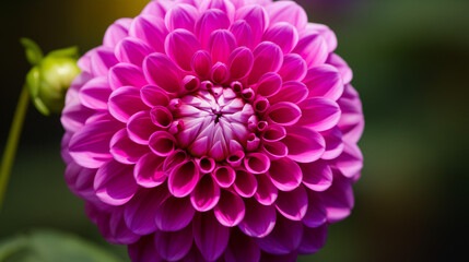 Close-Up of a Blooming Dahlia in Its Prime Against a Softly Blurred Background
