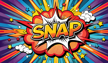 Fototapeta premium Comic book style explosion with 'Snap' text.