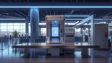 Advanced Airport X-Ray Scanner Featuring Detailed User Interface for Security