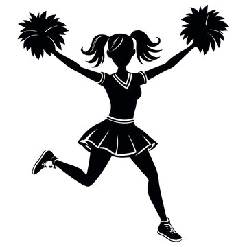 recommend clip art: Vector Cheerleader Silhouette Action Pose 
