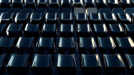 Geometric stadium seats captured from a clean aerial AI generated illustration